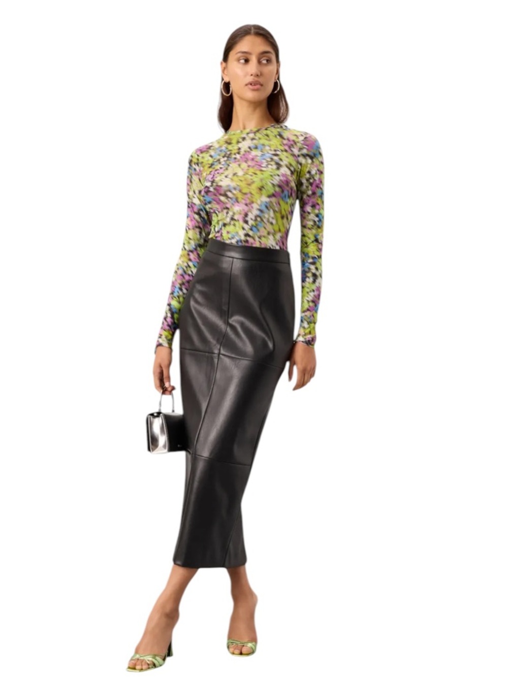 AFRM Multi-Color Floral Long Sleeve Crewneck Top